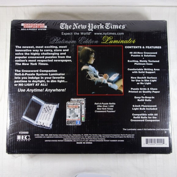 The New York Times Crossword Companion Luminator Platinum Edition Factory Sealed - Picture 2 of 8